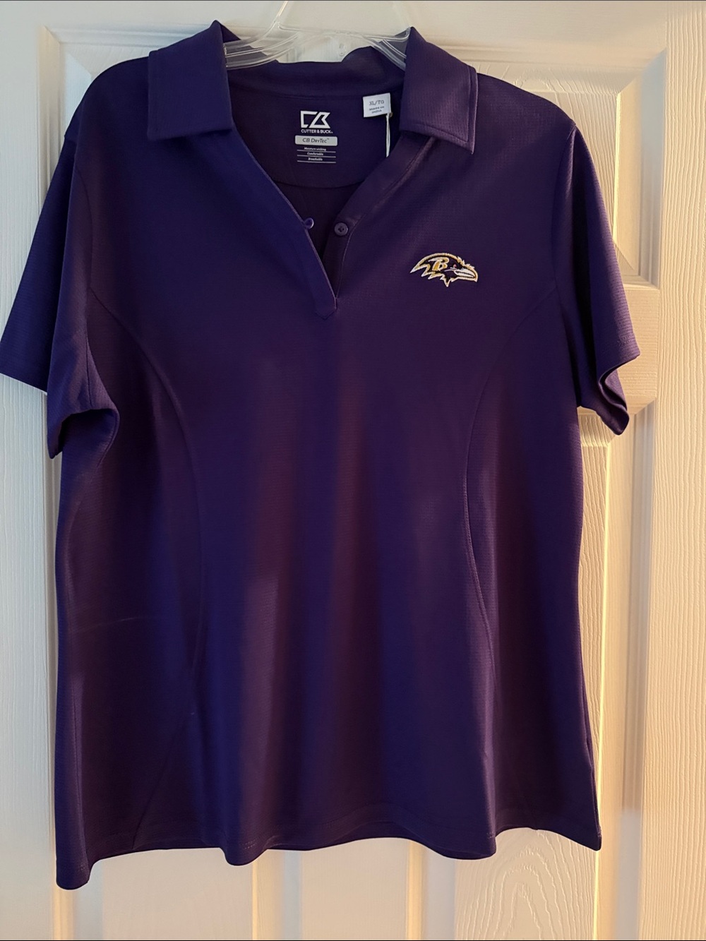 Baltimore Ravens Cutter & Buck Women's Short-Sleeve Polo with Team Crest